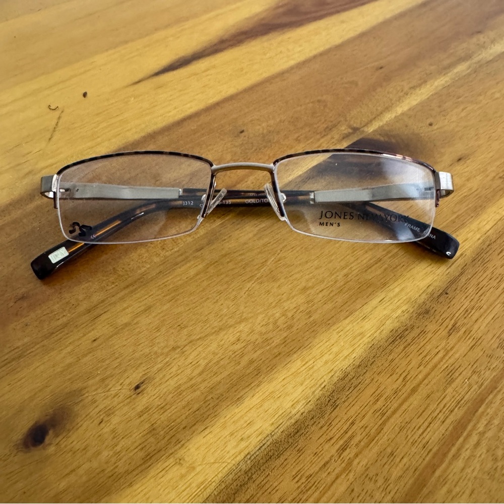 Jones New York J312 gold tortoise half rim eyeglasses 49 18 135